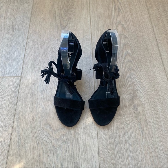 Sclarandis Alice Black Wrap Tassel Heels - Picture 4 of 9